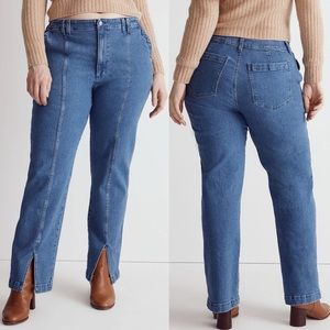 NWT Madewell The Perfect Vintage Straight Leg Jeans Indigo Seamed Slit